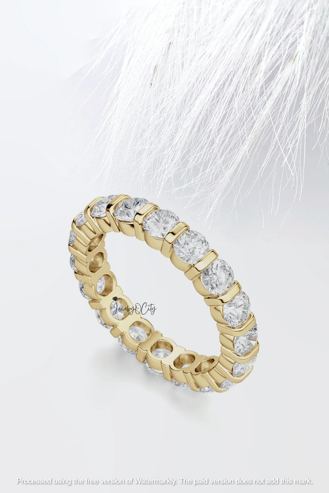 2.90Ct Round Cut Full Eternity Diamond Engagement Band Ring For He