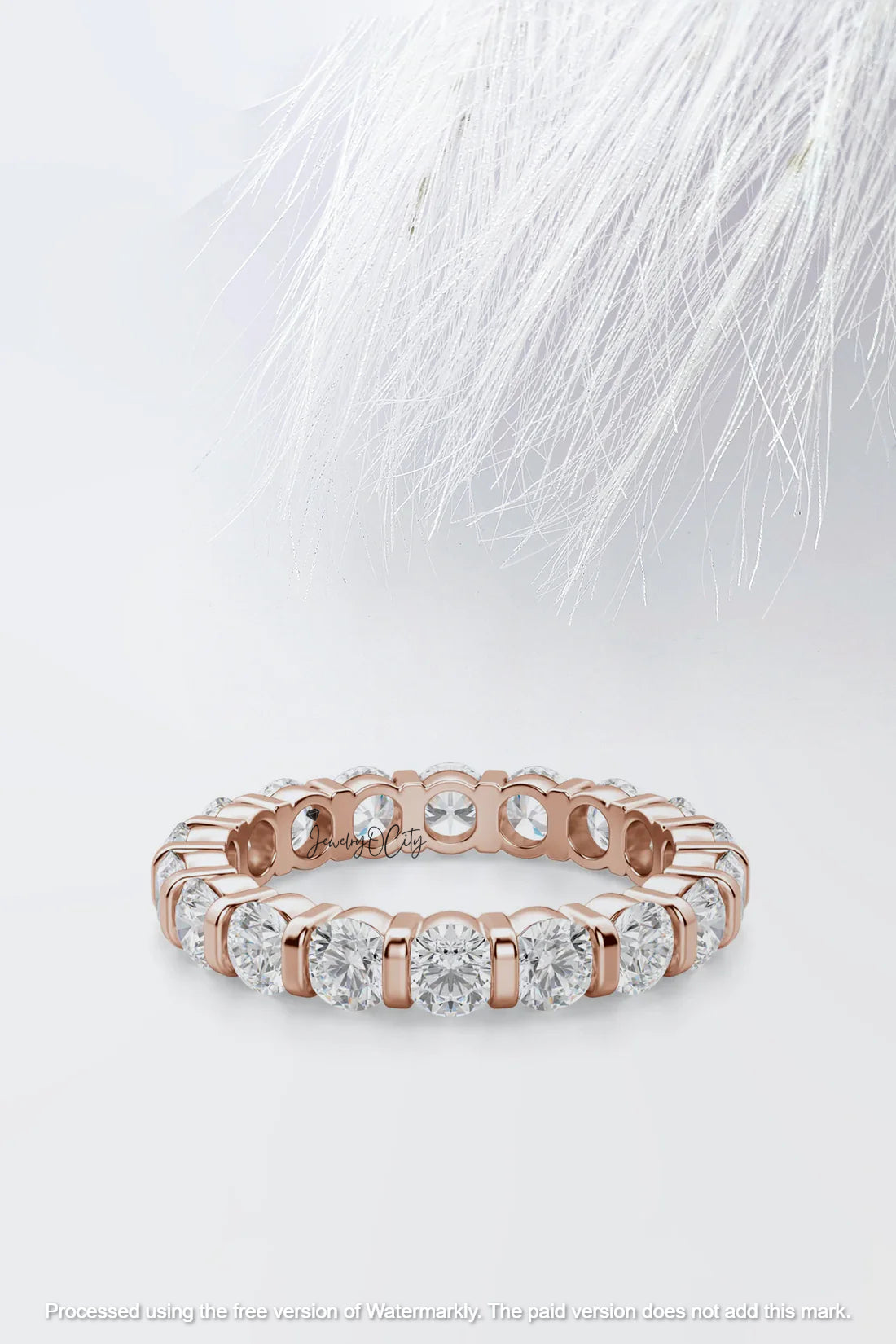 2.90Ct Round Cut Full Eternity Diamond Engagement Band Ring For He