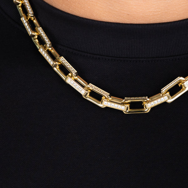 Unisex 29Ct Round Cut VVS1 Diamond Paper Clip Necklace