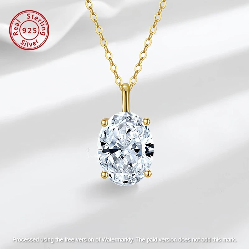 Natural 1.10Ct Oval Cut Solitaire Moissanite Diamond Pendant For Her