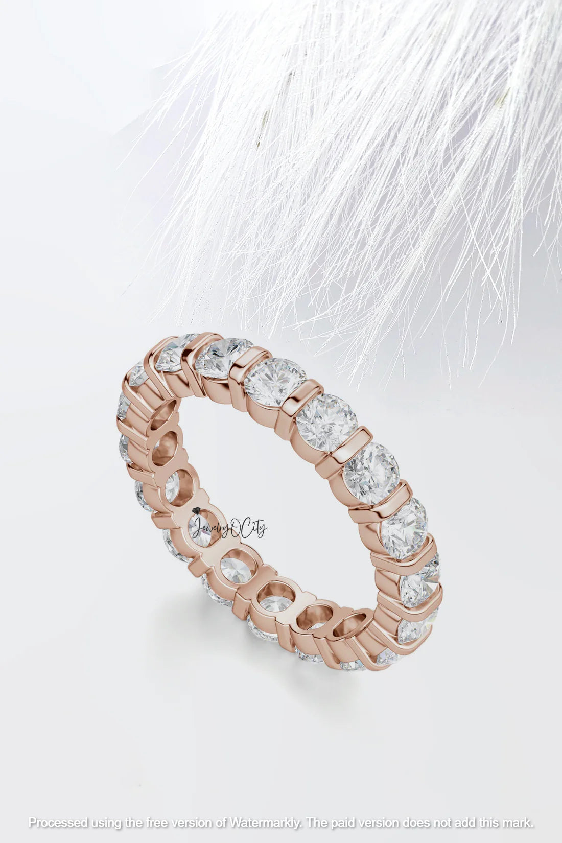 2.90Ct Round Cut Full Eternity Diamond Engagement Band Ring For He