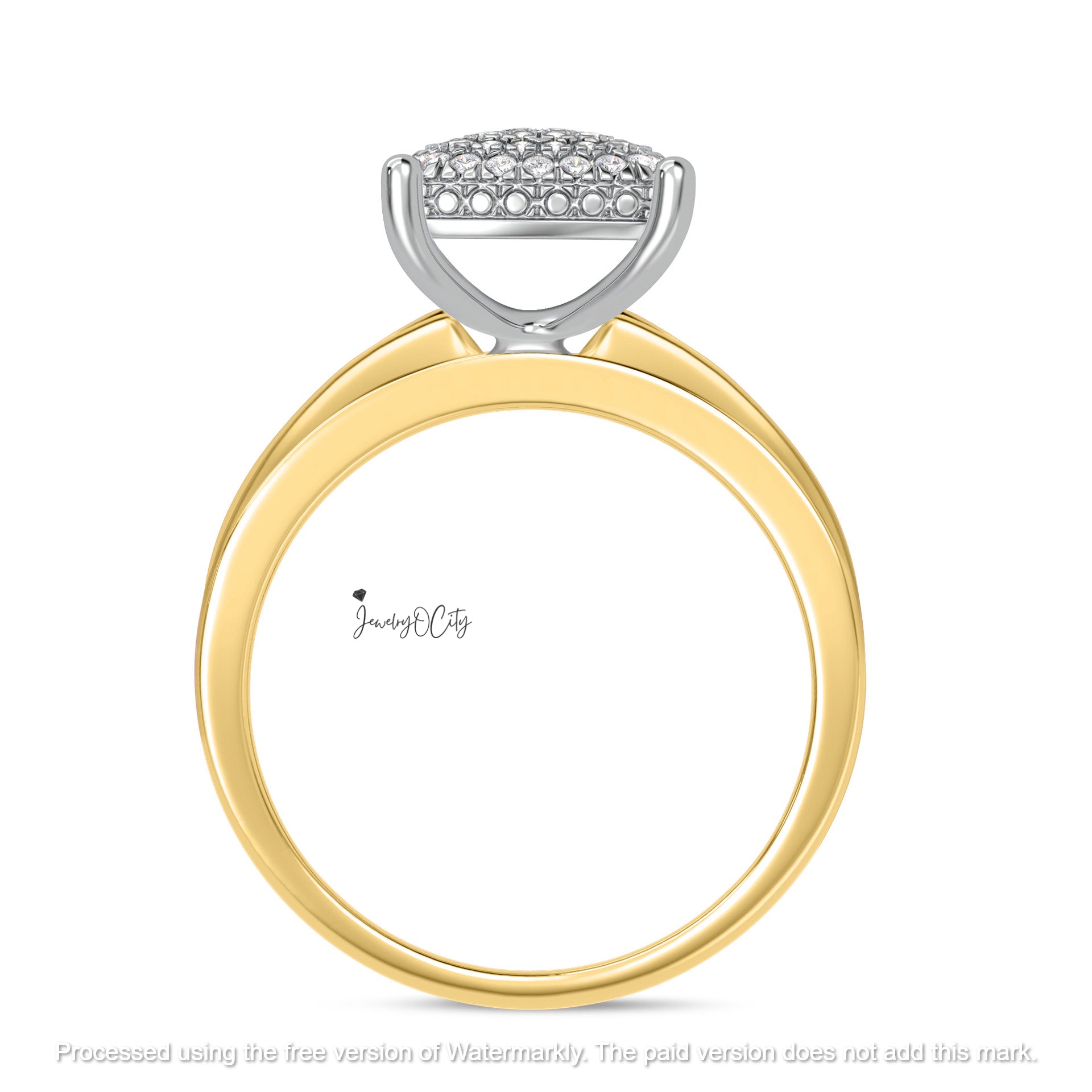 4Ct Round Cut Diamond Cluster Channel Set Wedding Trio Ring Set