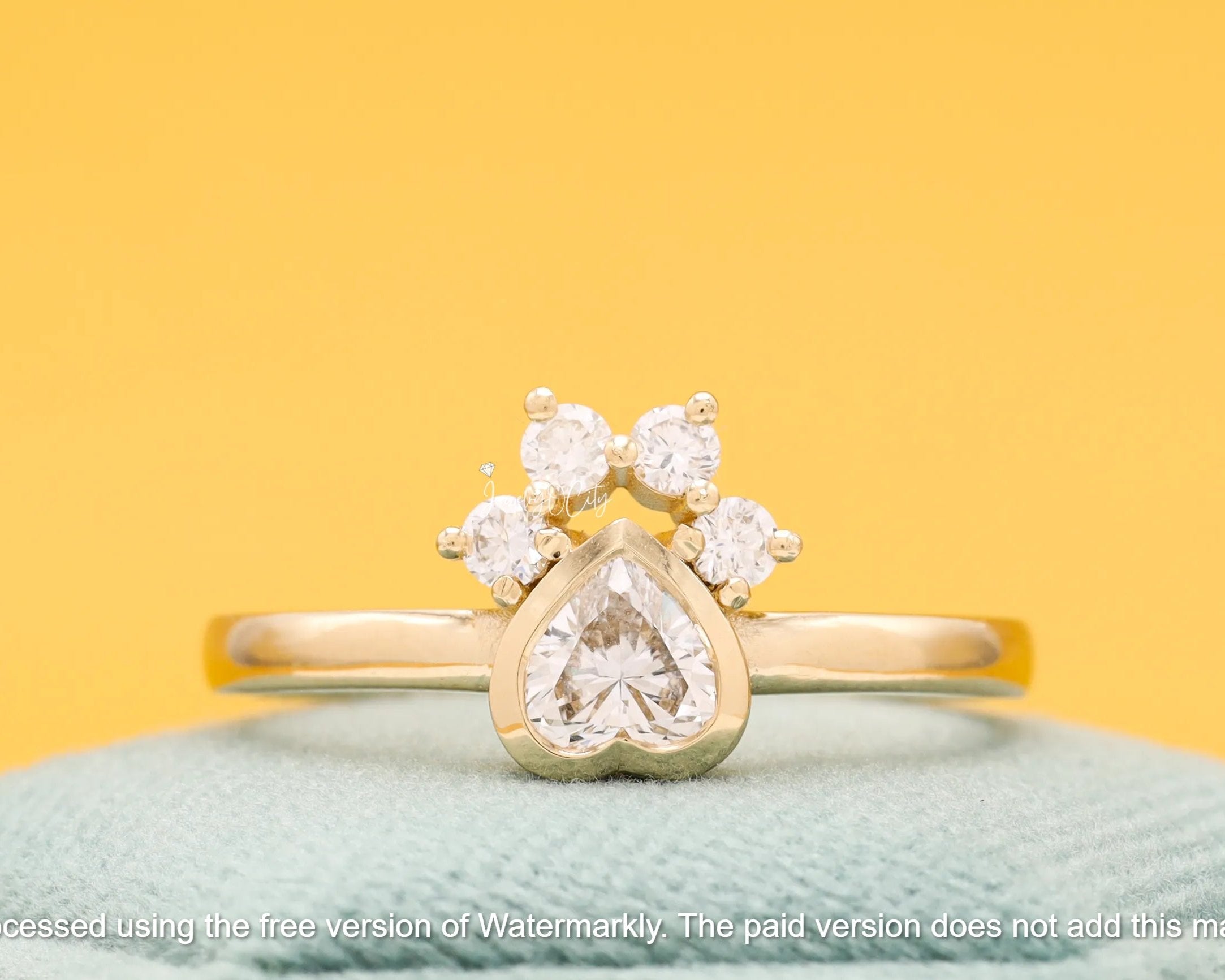 3Ct Heart Cut Diamond Solitaire Pow Ring For Her