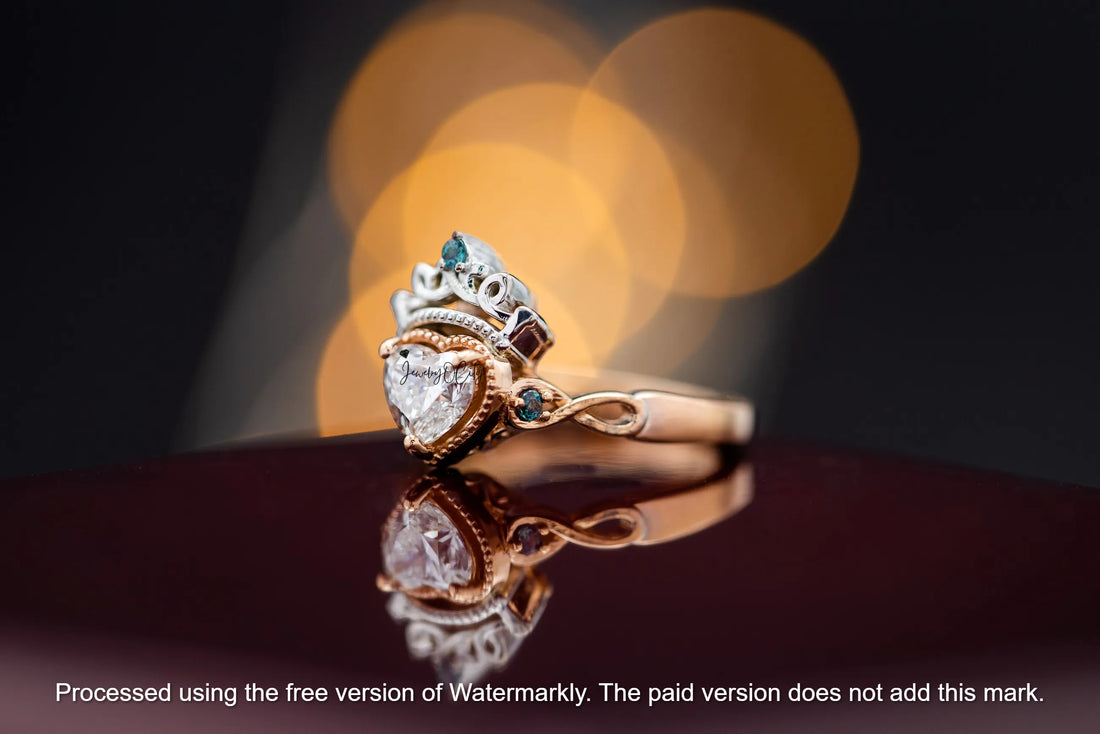 1.50Ct Heart Cut Diamond Heart & Crown Proposal Ring For Her