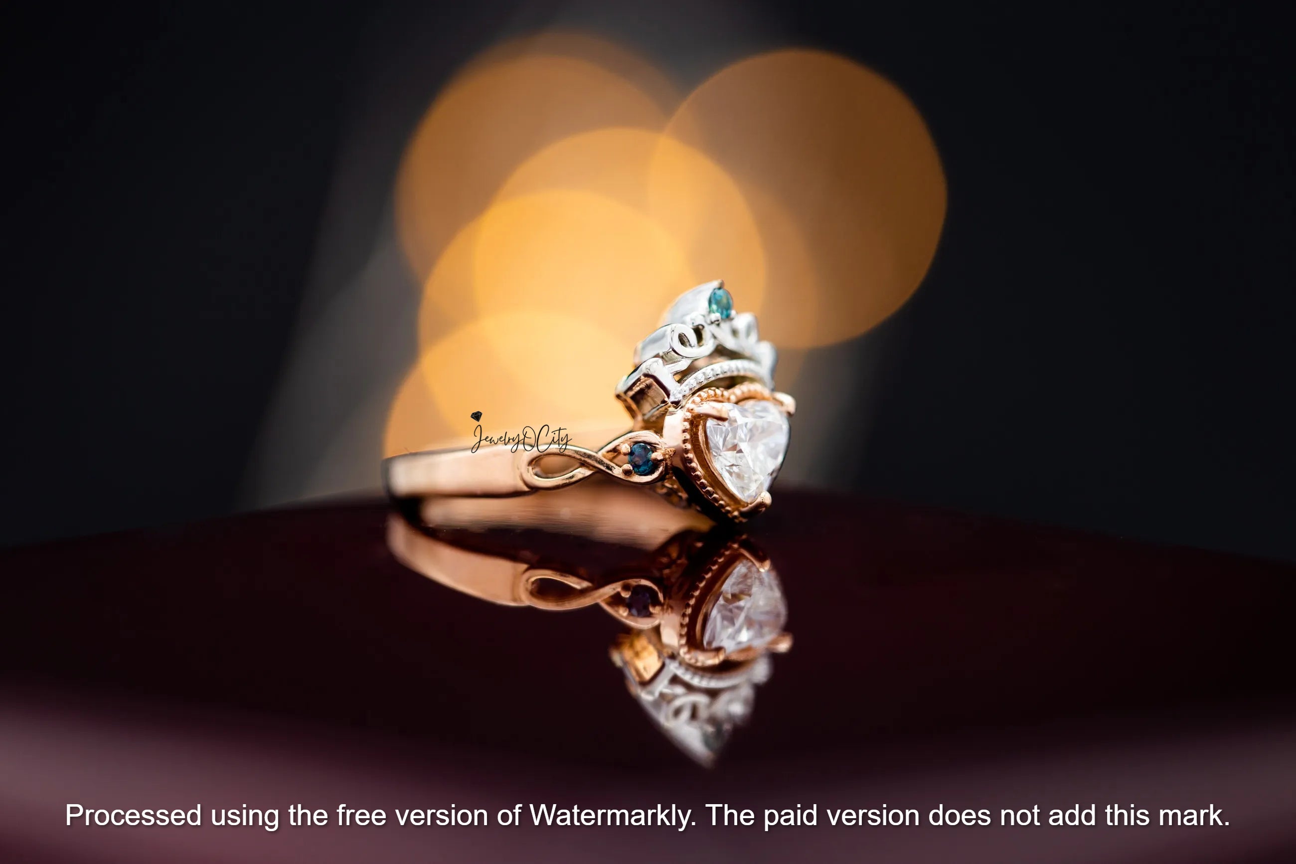 1.50Ct Heart Cut Diamond Heart & Crown Proposal Ring For Her