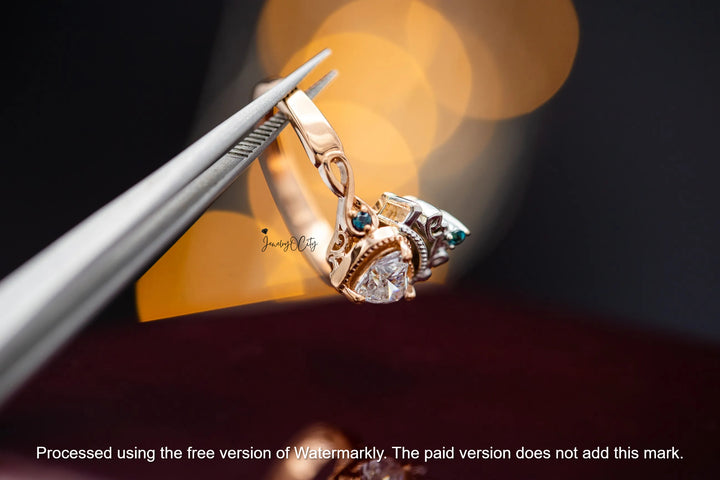 1.50Ct Heart Cut Diamond Heart & Crown Proposal Ring For Her