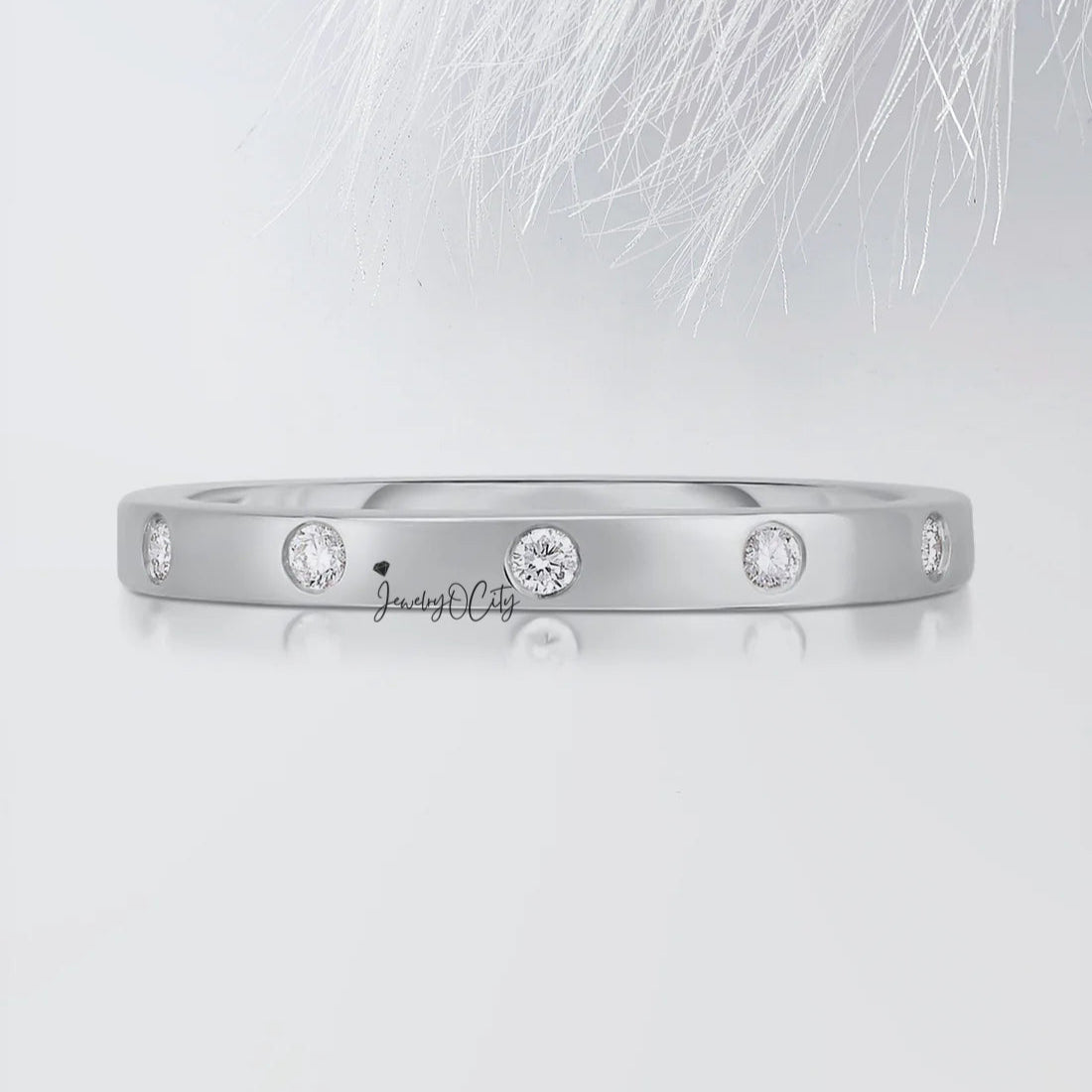 1.90Ct Round Cut 5 Stone Diamond Engagement Band Ring For Her