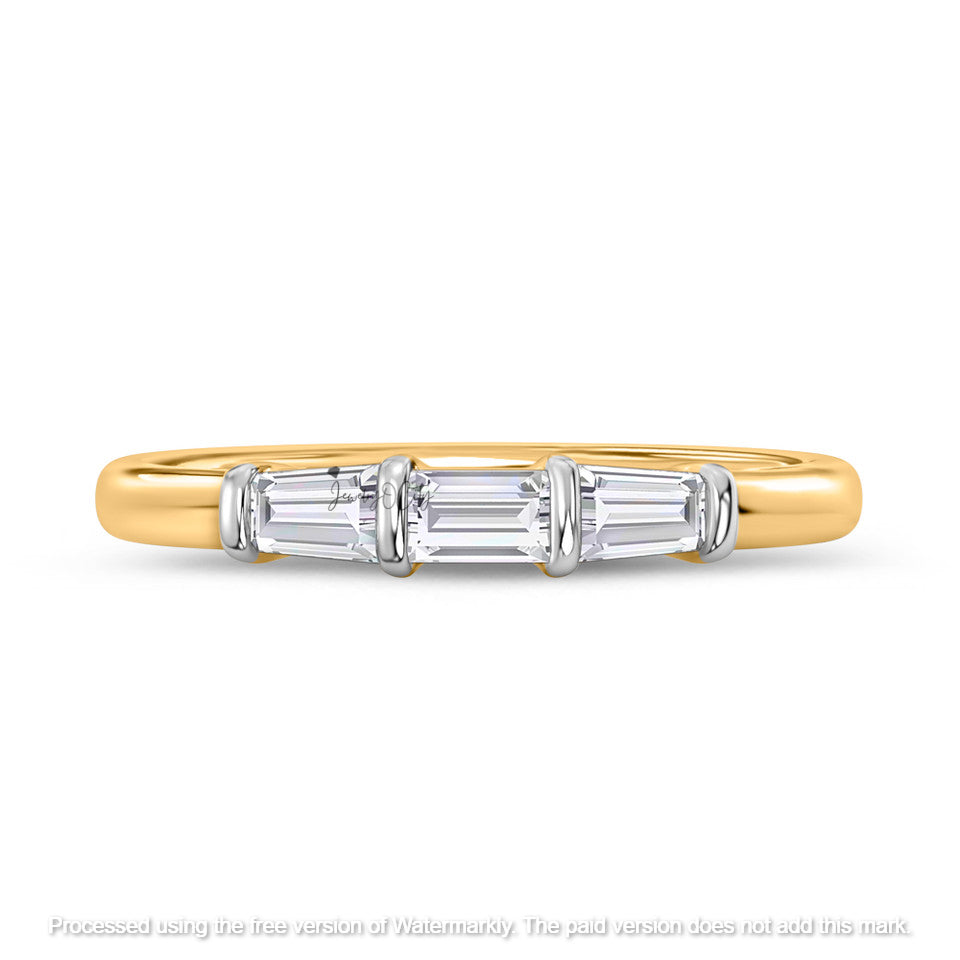 2.10Ct Cushion & Baguette Diamond Wedding Trio Ring Set