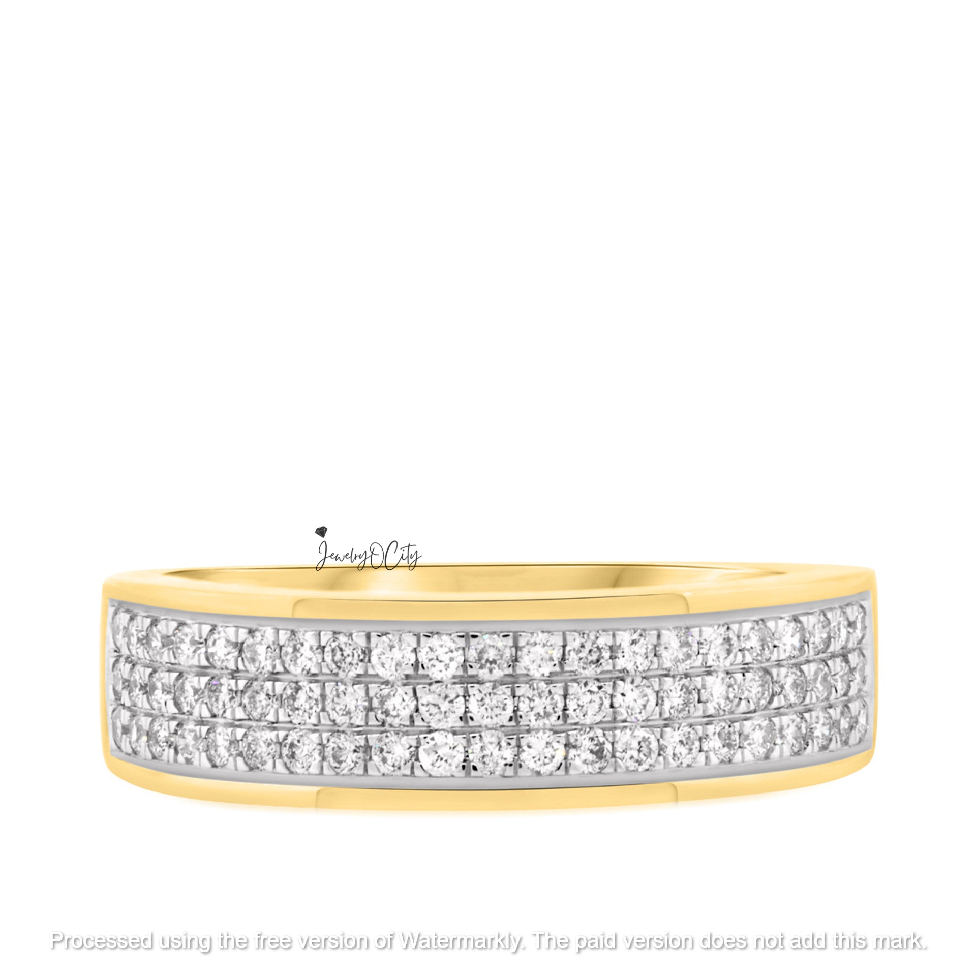 4.20Ct Round Cut Diamond Cluster Mounted Engagement Trio Ring Set