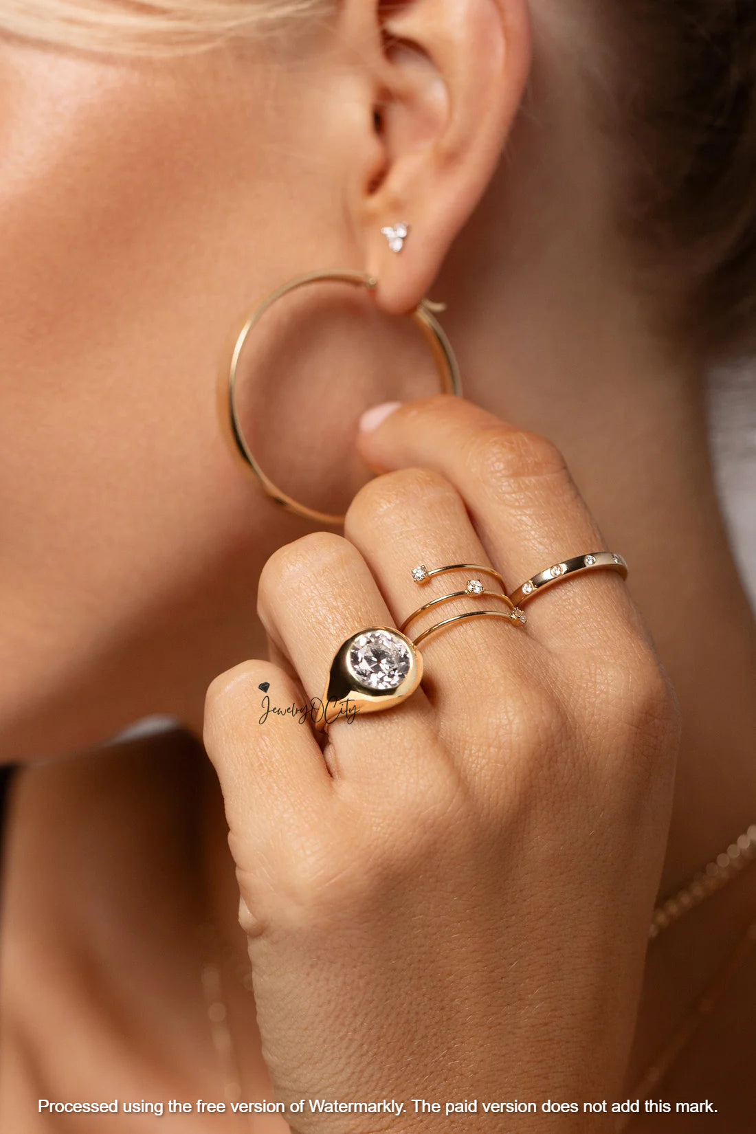 1.90Ct Round Cut 5 Stone Diamond Engagement Band Ring For Her