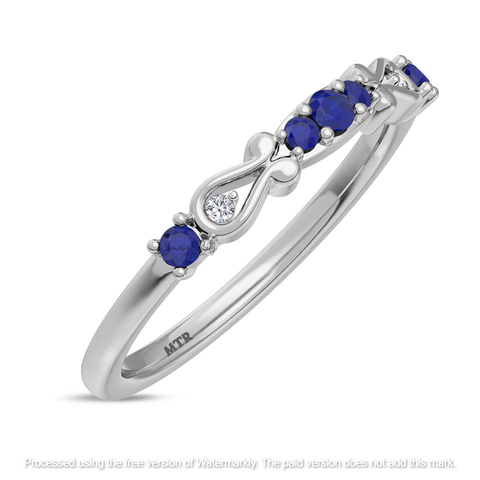 1.90Ct Blue Sapphire Diamond Halo Wedding Trio Ring Set
