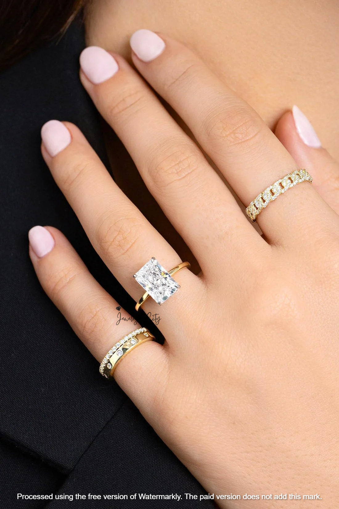 1.90Ct Round Cut 5 Stone Diamond Engagement Band Ring For Her