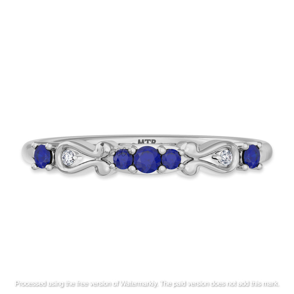 1.90Ct Blue Sapphire Diamond Halo Wedding Trio Ring Set
