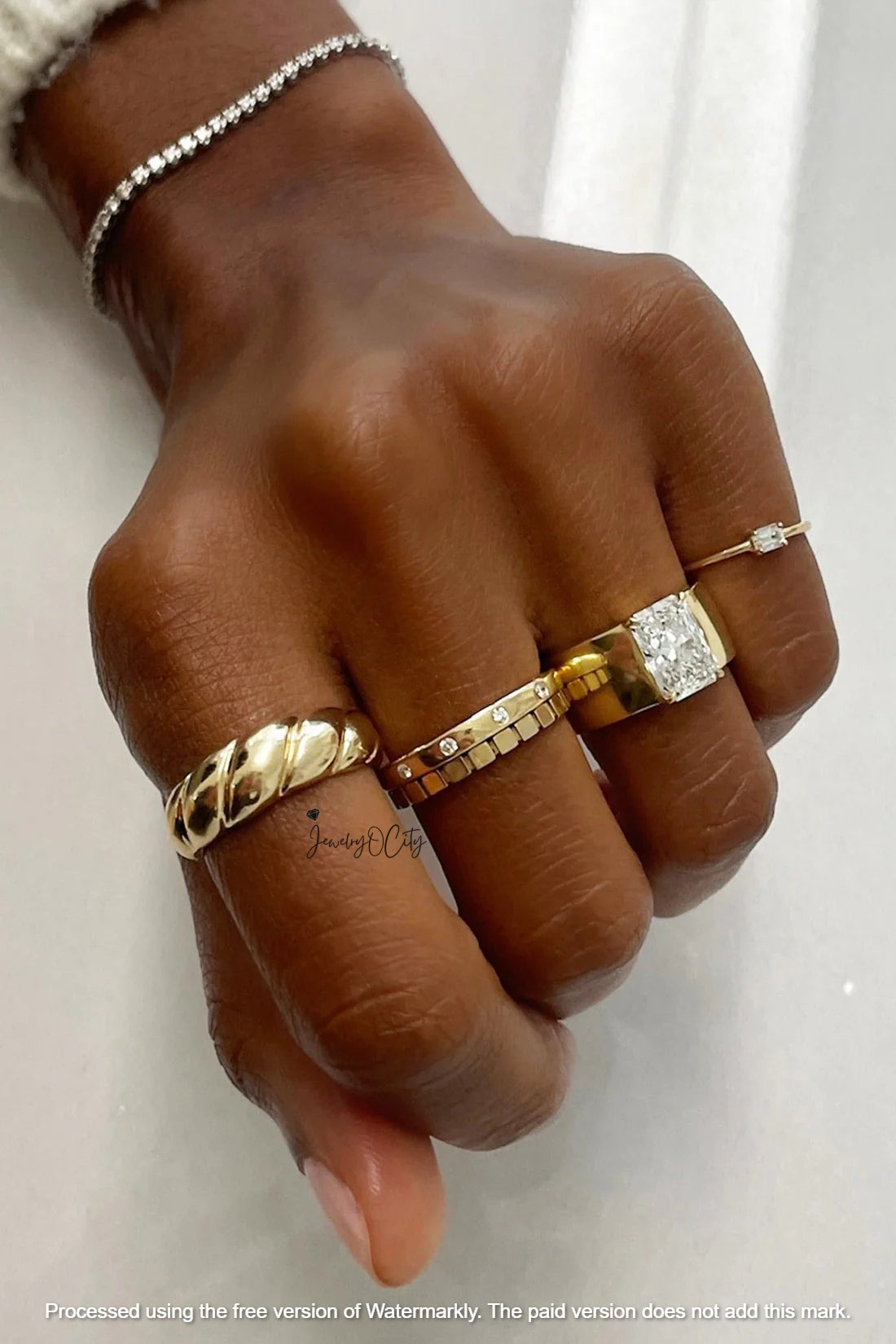 1.90Ct Round Cut 5 Stone Diamond Engagement Band Ring For Her