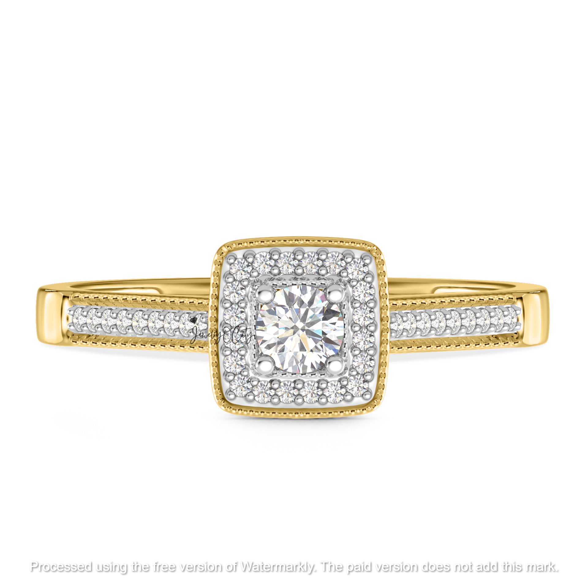 3.20Ct Round Cut Diamond Halo Engagement & Wedding Trio Ring Set