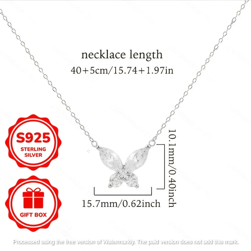 Natural 1.60Ct Diamond Butterfly Shape Pendant For Her