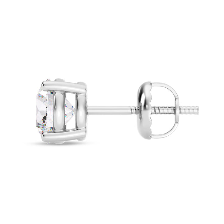 Round Cut Moissanite Solitaire Stud Earrings – Unisex