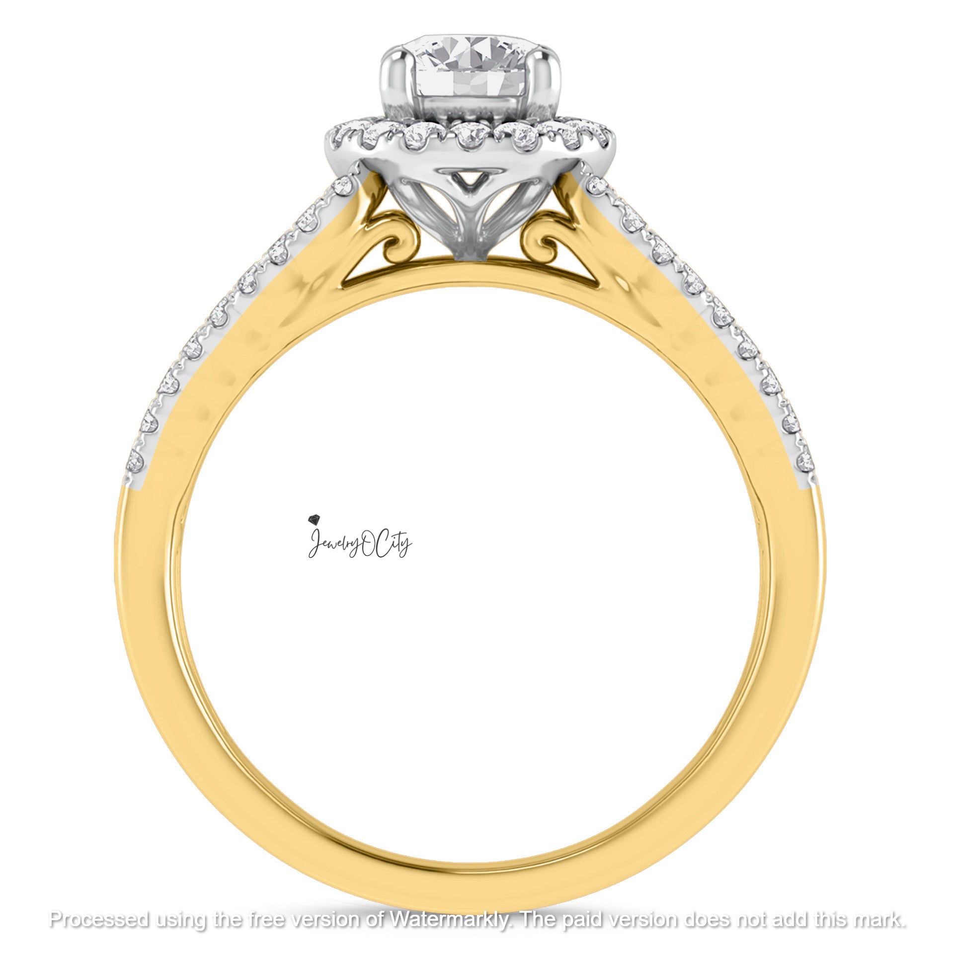 4.50Ct Round Cut Diamond Halo With Half Eternity Engagement Trio Set