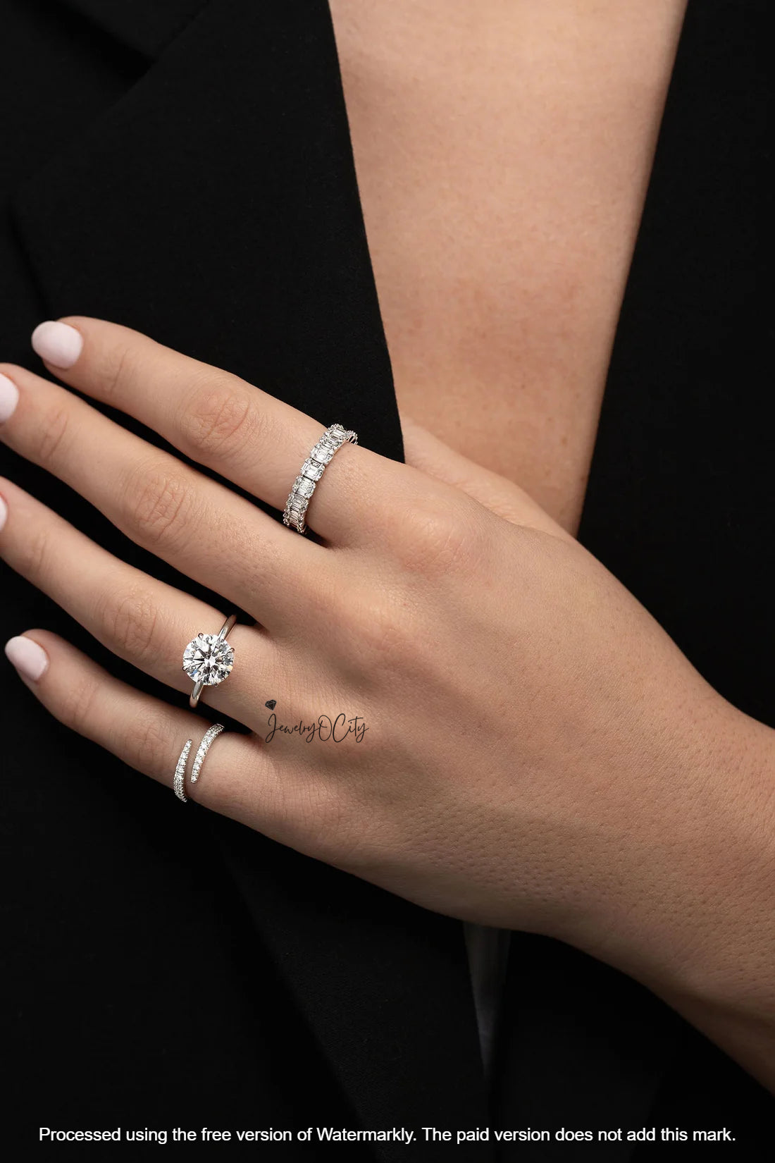 1.60Ct Round Cut VVS1 Diamond Wrap Ring For Her