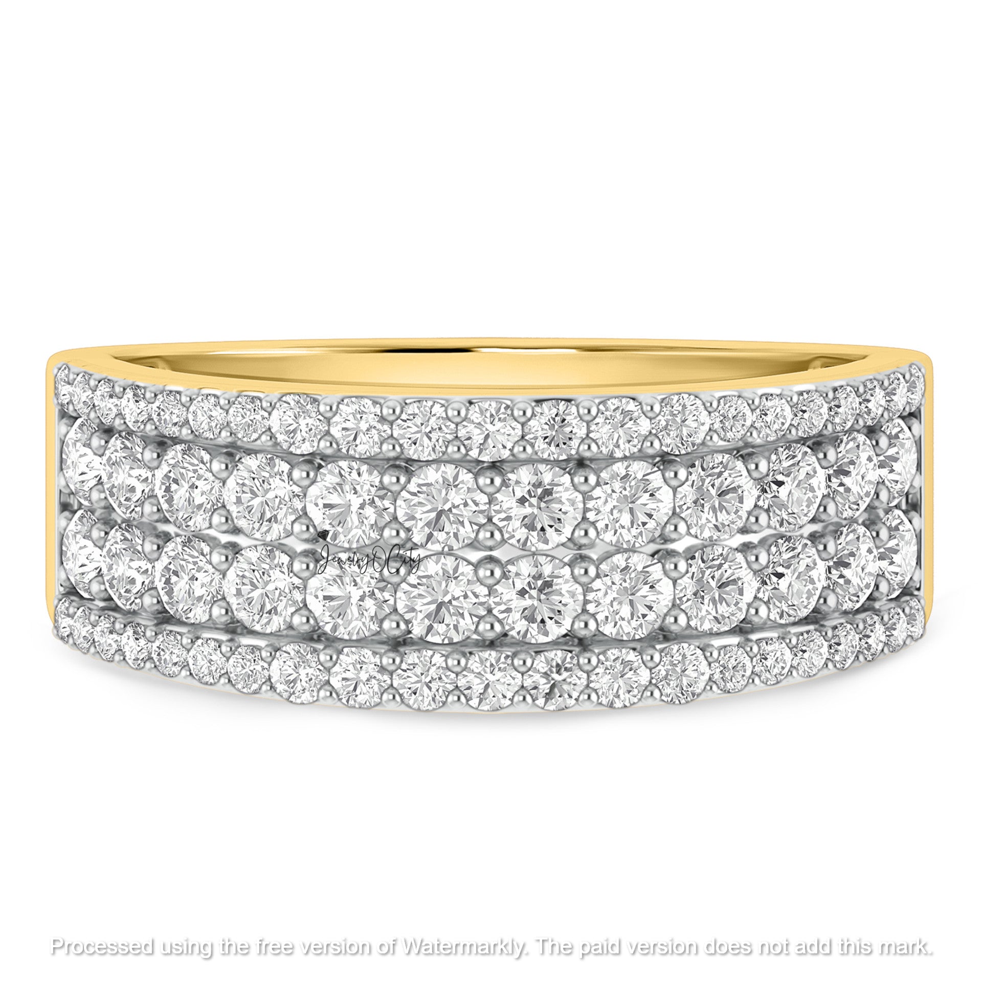 4.50Ct Round Cut Diamond Halo With Half Eternity Engagement Trio Set