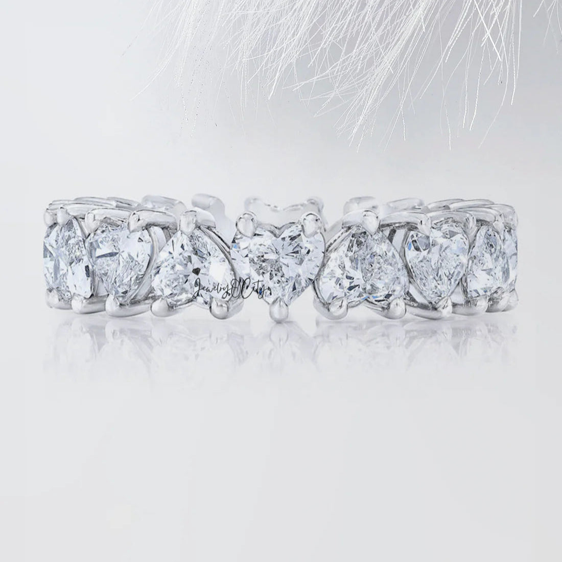 2.60Ct Heart Cut Full Eternity Diamond Engagement Band For Her