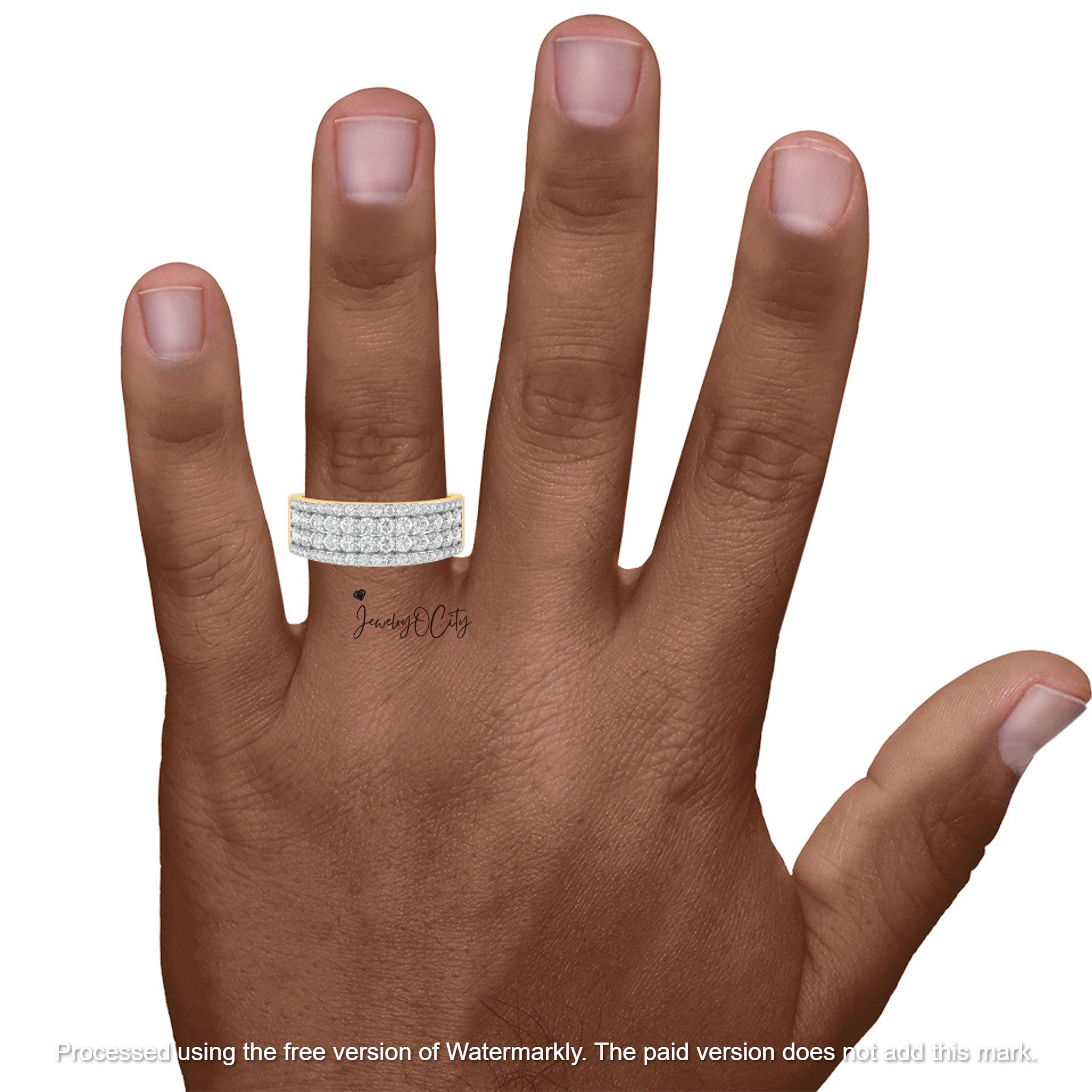 4.50Ct Round Cut Diamond Halo With Half Eternity Engagement Trio Set