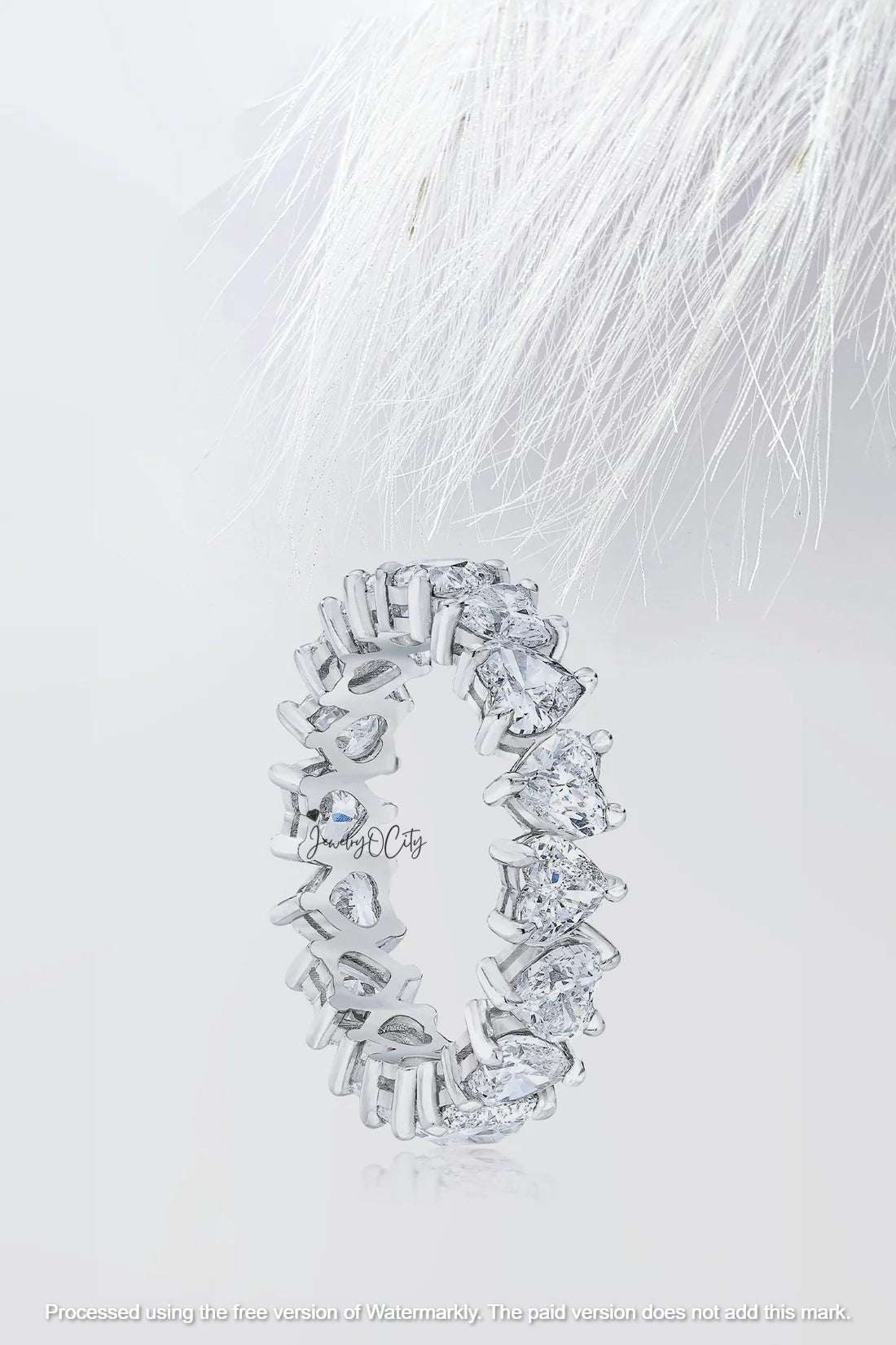 2.60Ct Heart Cut Full Eternity Diamond Engagement Band For Her