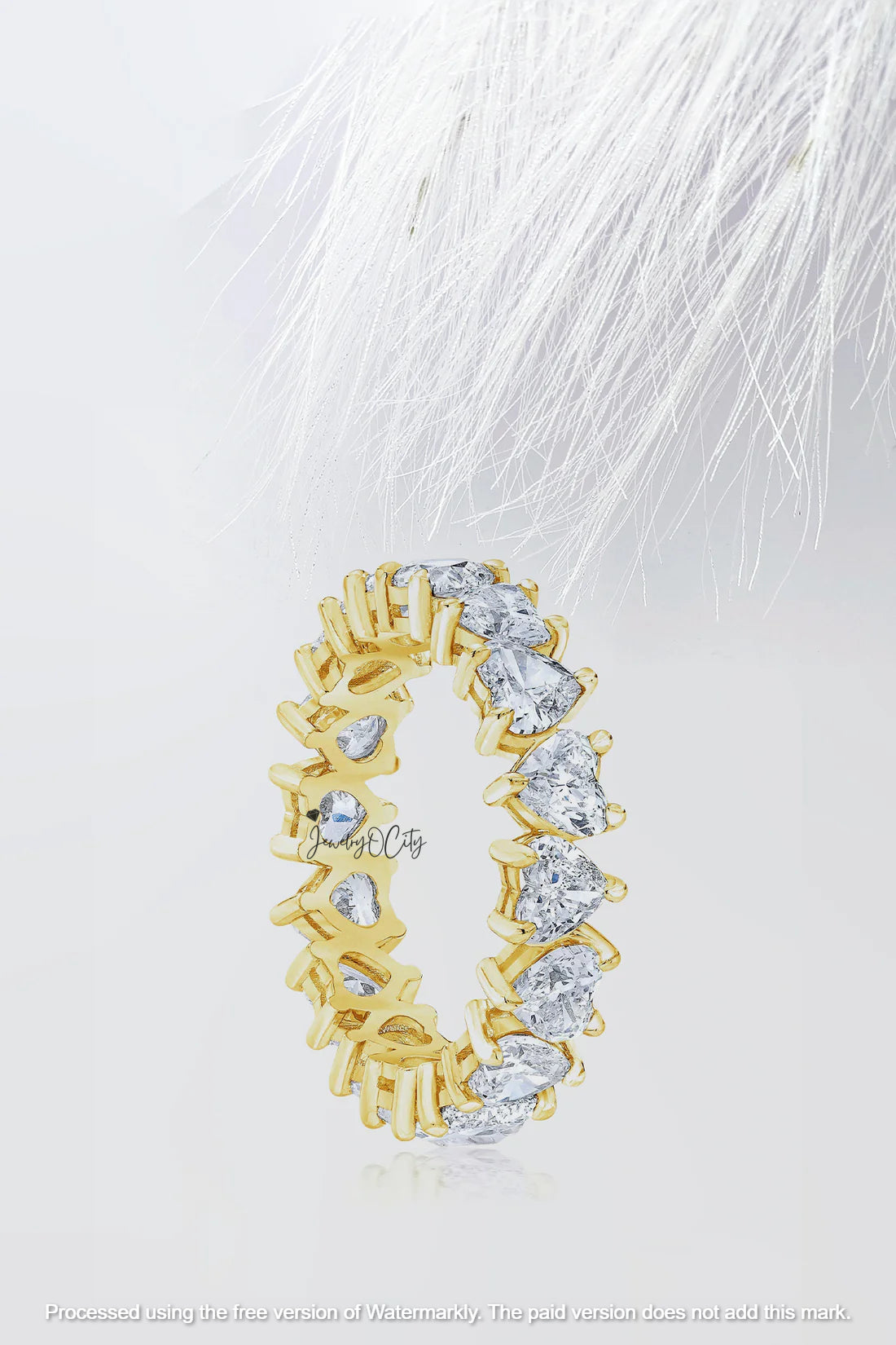 2.60Ct Heart Cut Full Eternity Diamond Engagement Band For Her