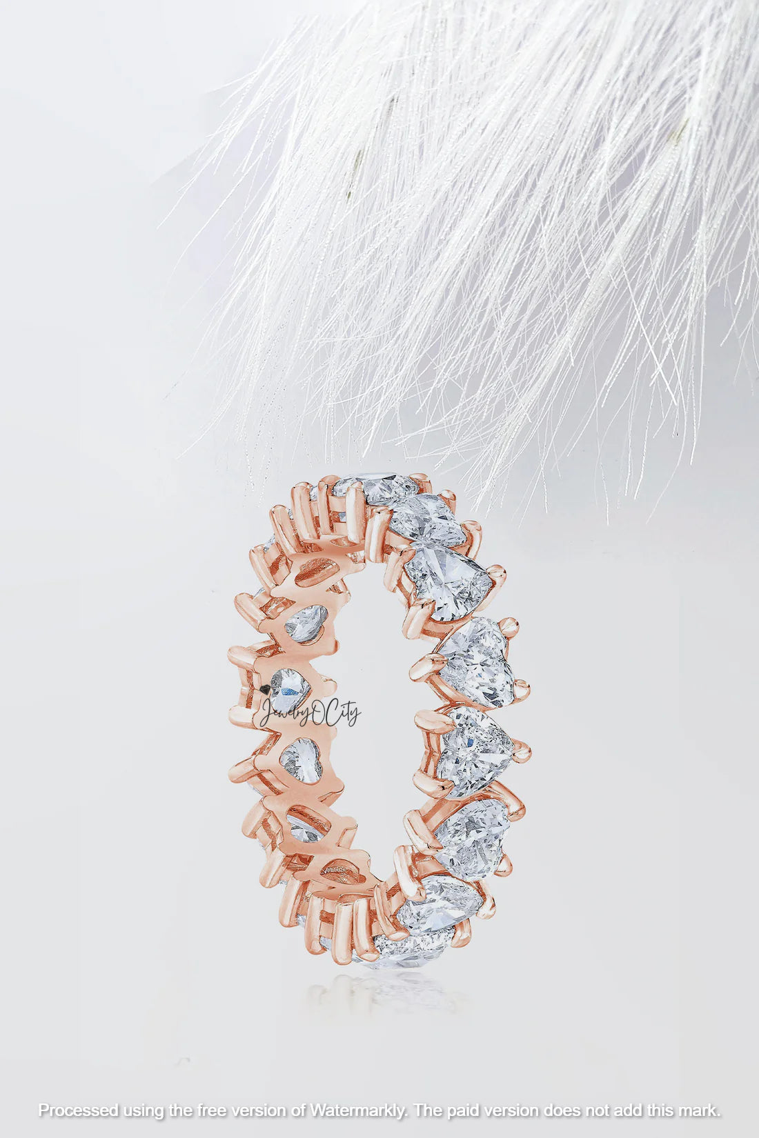 2.60Ct Heart Cut Full Eternity Diamond Engagement Band For Her