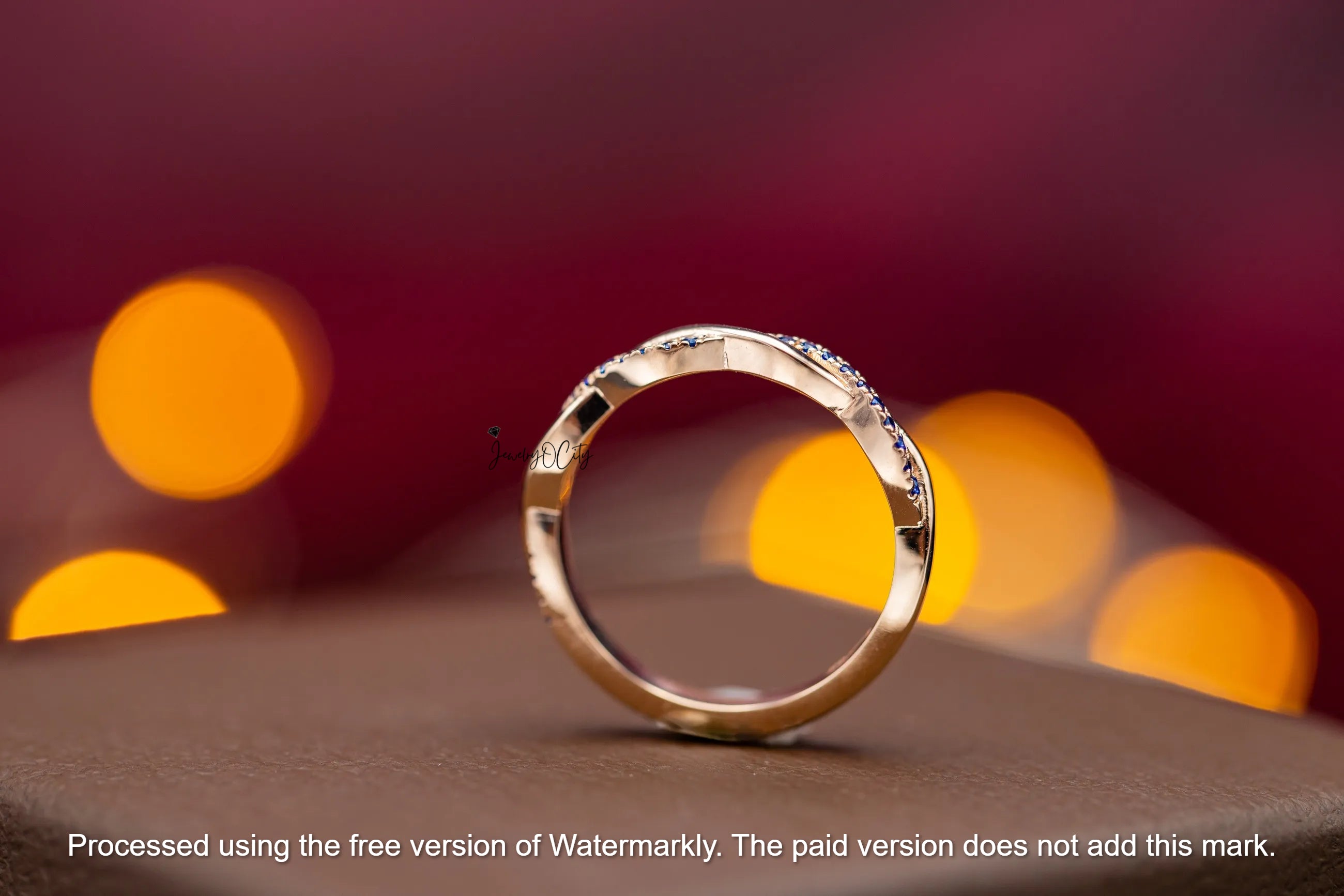 1.67Ct Half Eternity Blue Sapphire Twisted Wedding Band For Her