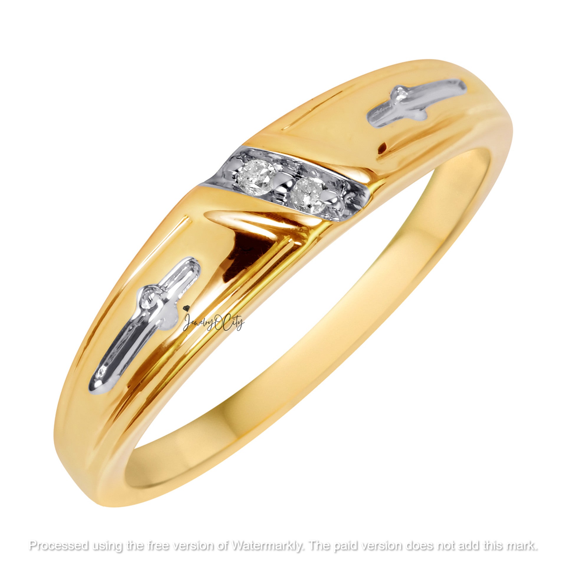 3Ct Round Cut Diamond Cluster Cross Engagement & Wedding Trio Ring Set