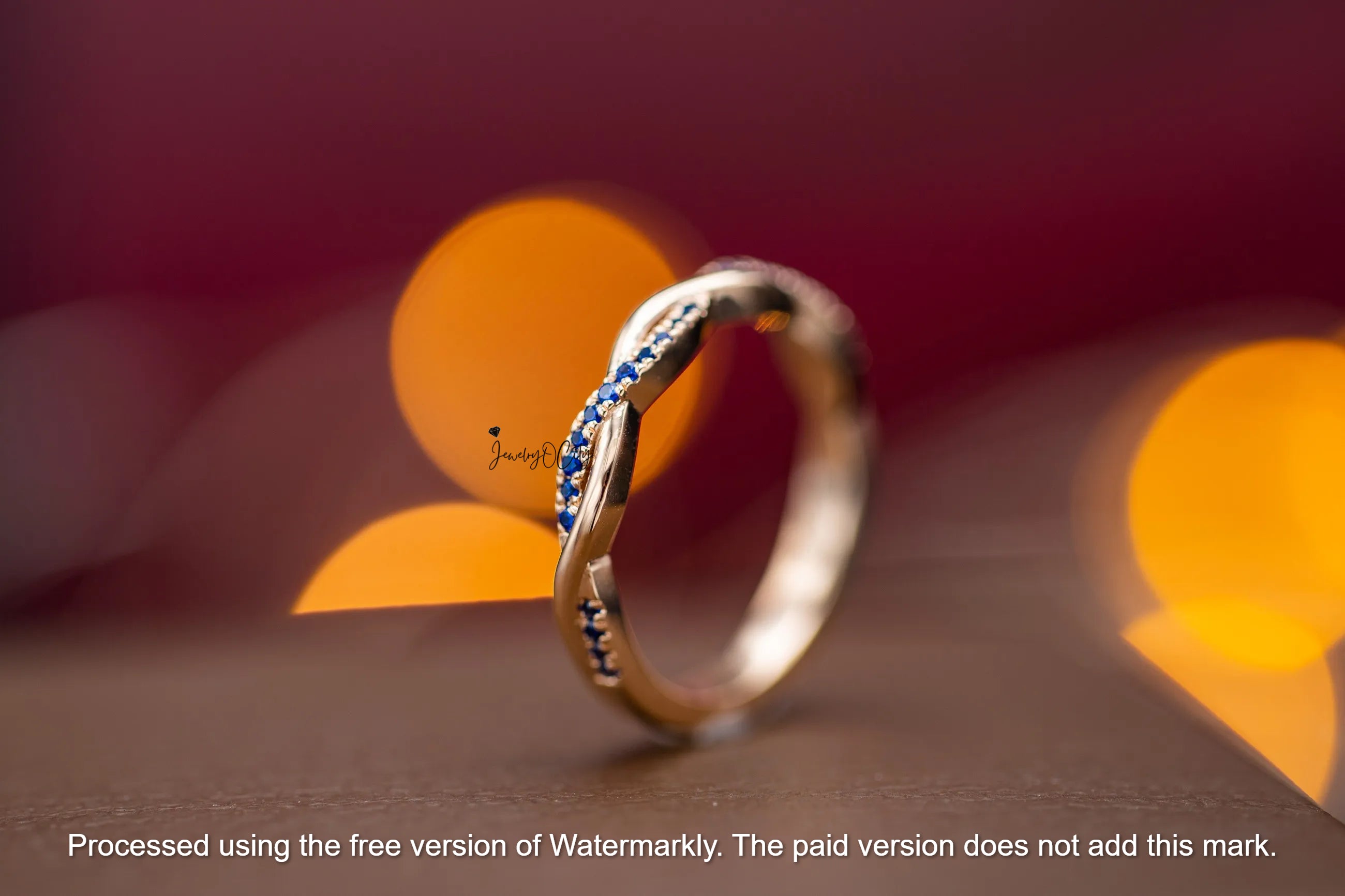 1.67Ct Half Eternity Blue Sapphire Twisted Wedding Band For Her