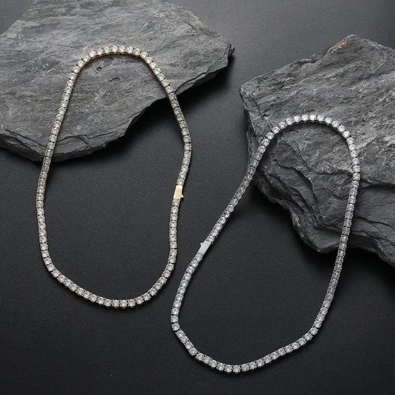 925 sterling silver gold plated diamond necklace