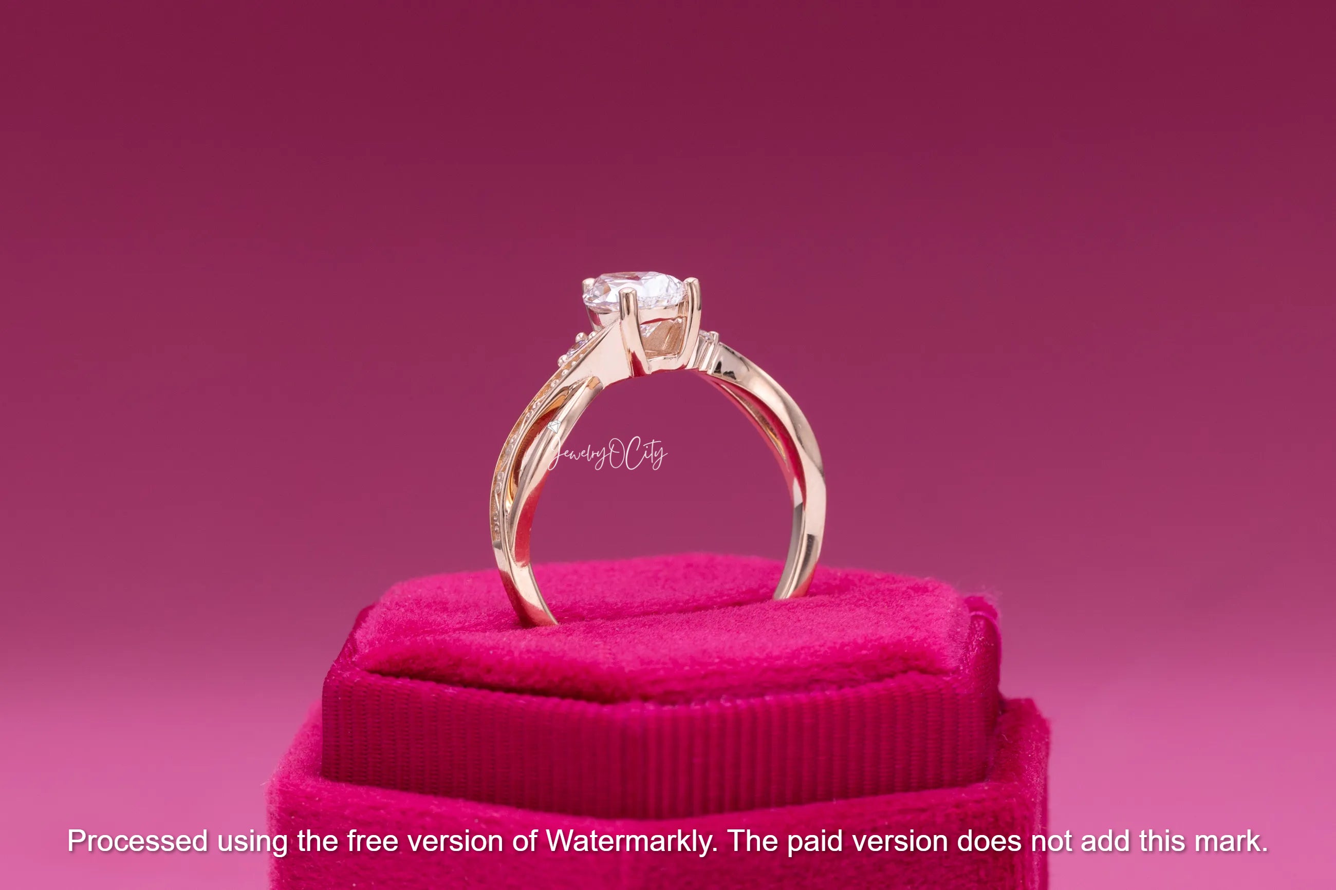 Natural 1.20Ct Pear Cut Diamond Twisted Three Stone Wedding Ring 14K GOLD