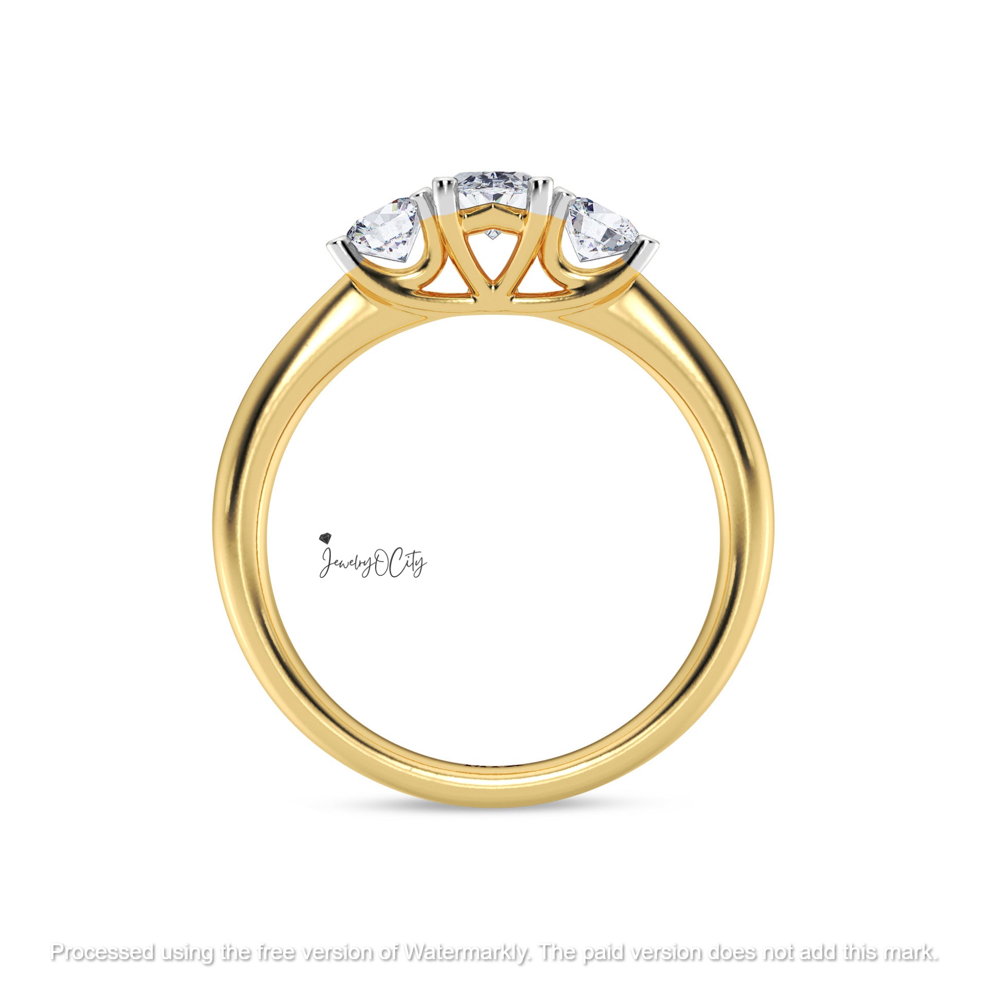 2.50Ct Oval Cut Diamond Three Stone Engagement & Wedding Trio Ring Set