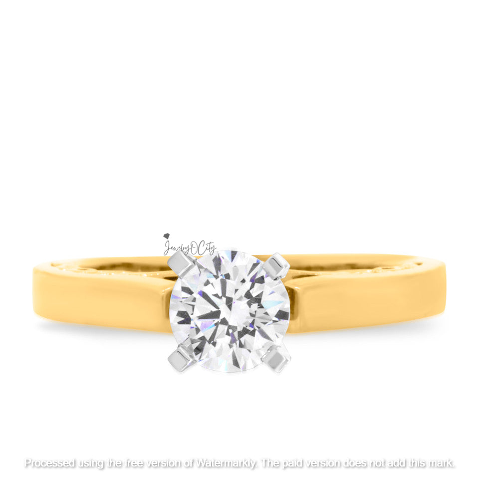 0.90Ct Round Cut Diamond Solitaire Wedding Trio Ring Set