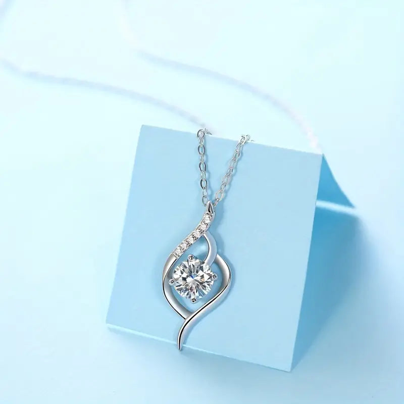 3Ct Round Cut VS1 Diamond Drop Shape Pendant