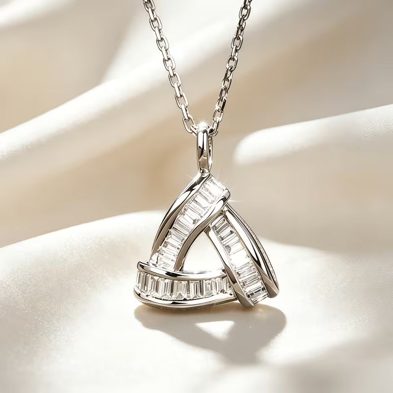 Baguette crystal pendant for women