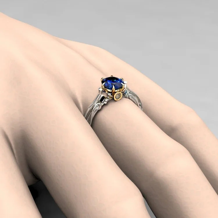 Blue Sapphire Fashion Ring Gold Plated