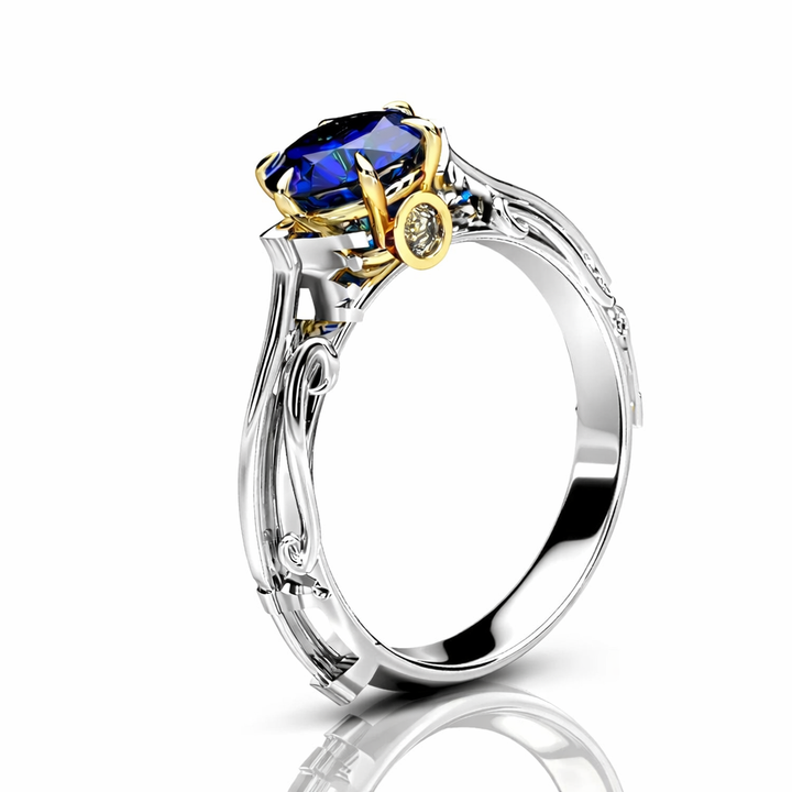 Blue Sapphire Women's Kingdom Hearts Keyblade Engagement Ring