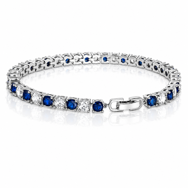 Blue sapphire and diamond tennis bracelet for her