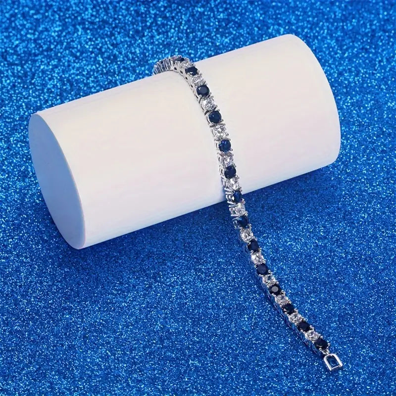 Blue sapphire diamond bracelet for women