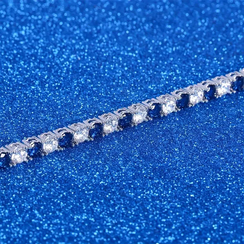 Blue sapphire tennis bracelet for her