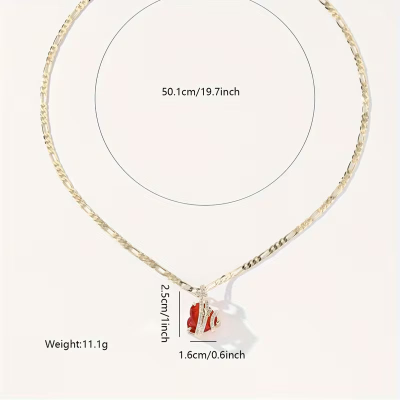 Butterfly heart pendant necklace for women