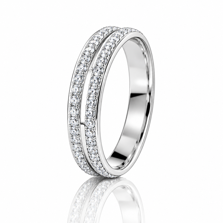Celeste Dual-Line Moissanite Band