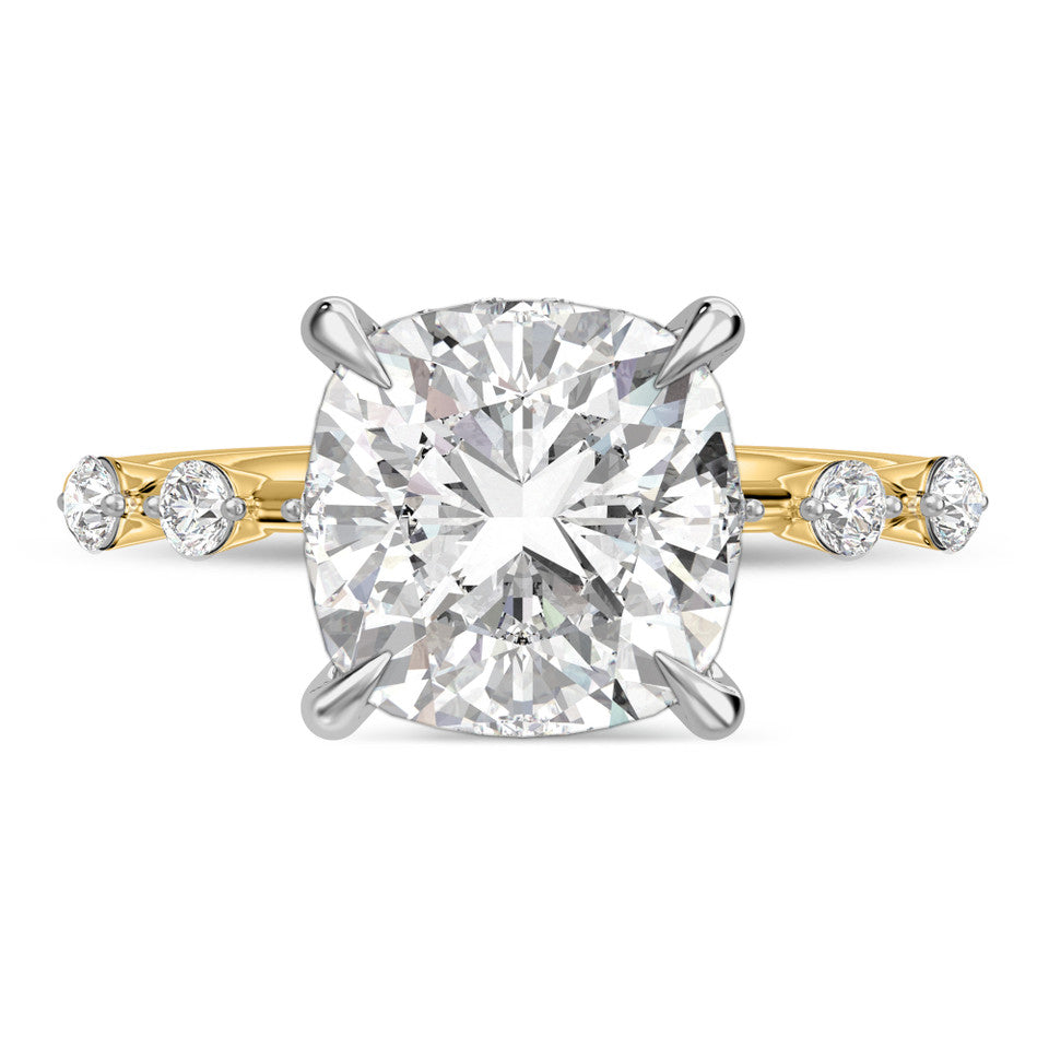 Cushion Cut Engagement Ring Set