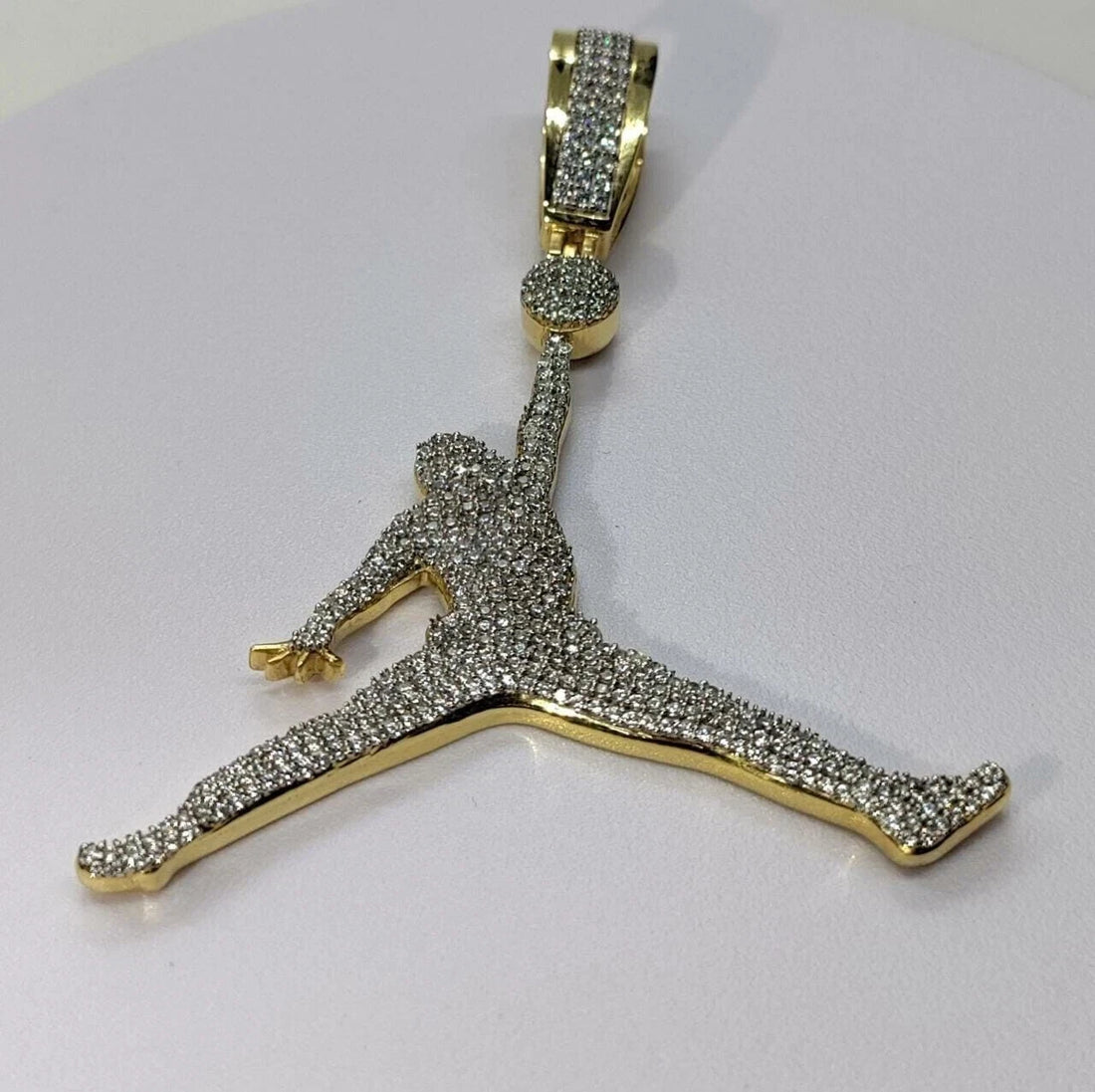 Diamond basketball charm necklace