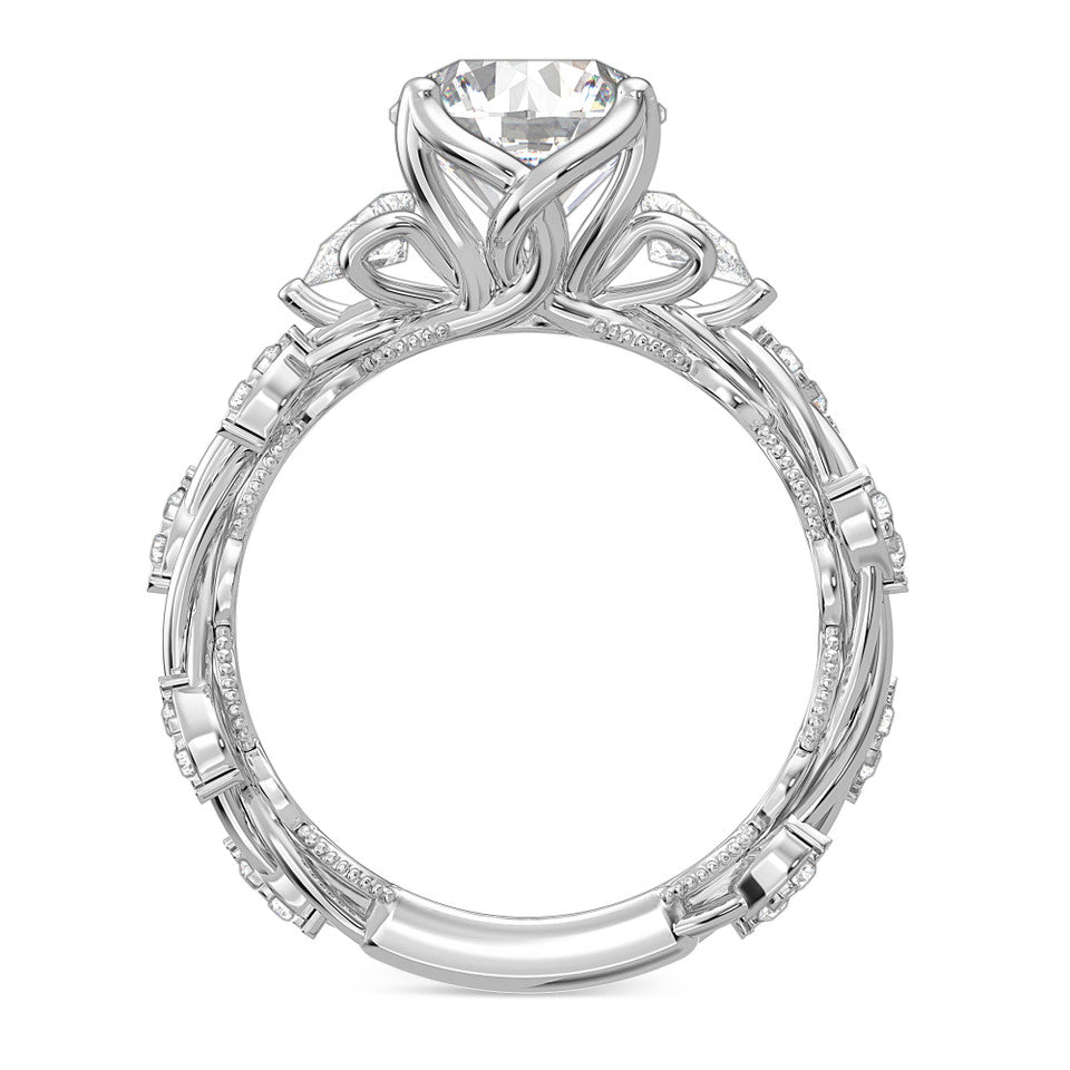 Diamond intertwined wedding band set