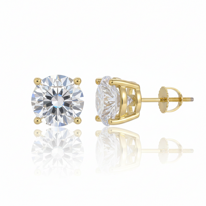 Diamond stud earrings for her round cut