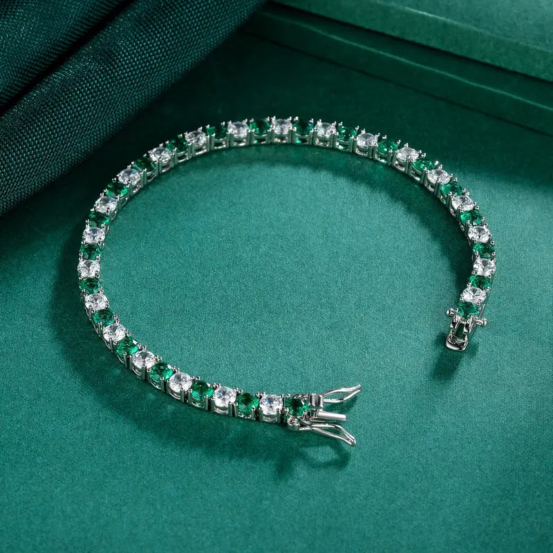 Emerald diamond tennis bracelet luxury jewelry